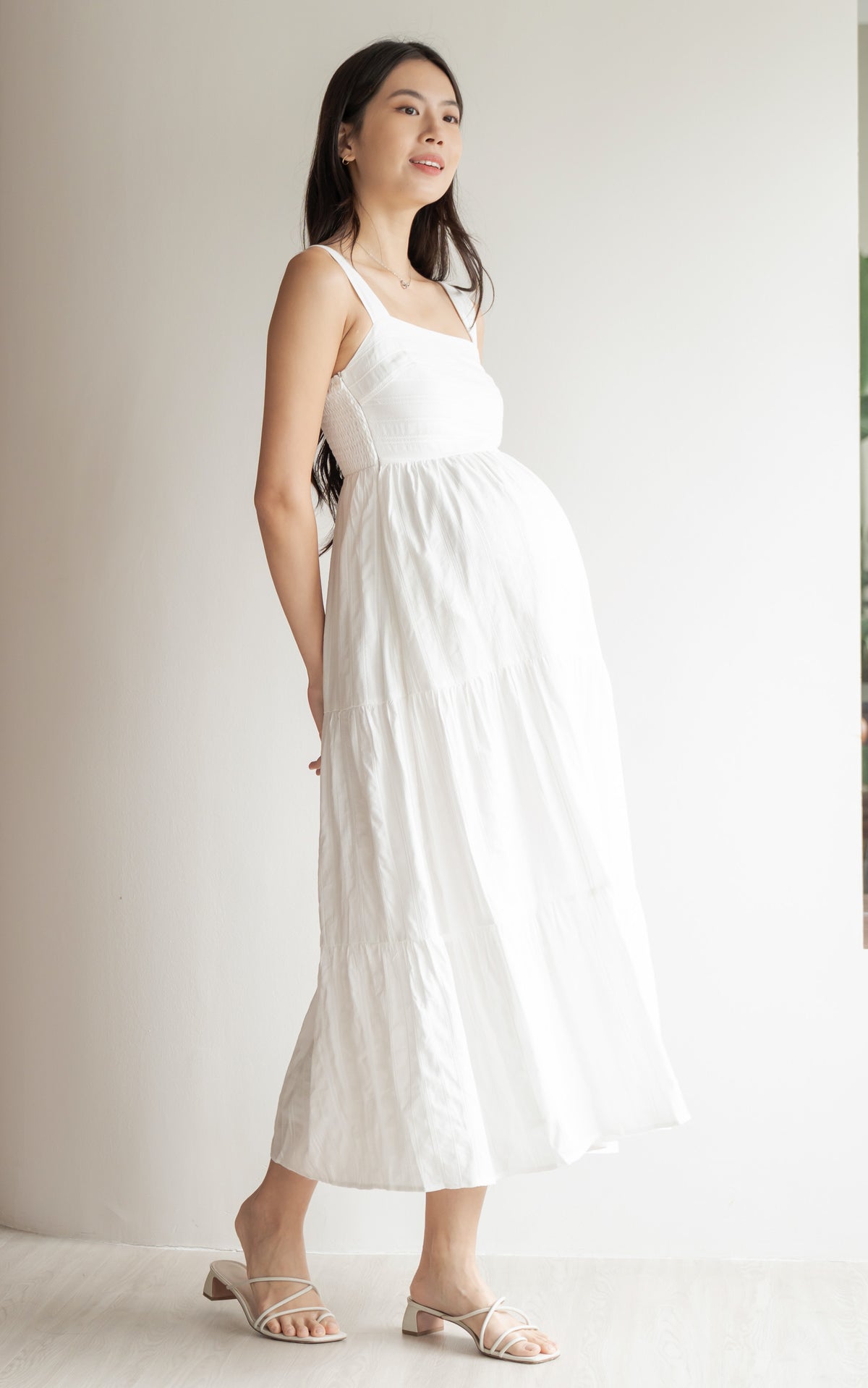 Sydney Textured Sleeveless Dress in White