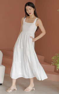 Sydney Textured Sleeveless Dress in White