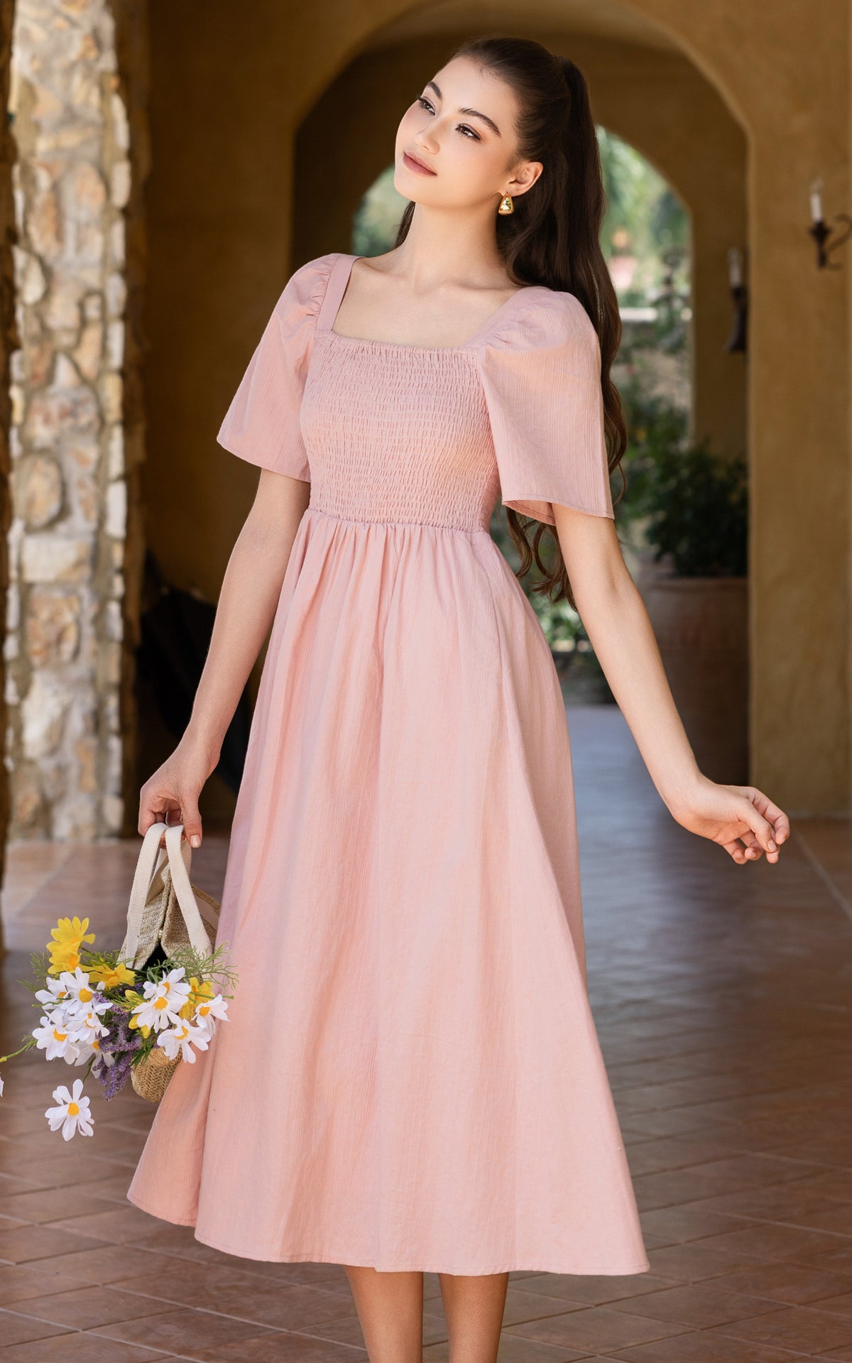 Eden Lines Nursing Dress in Pink