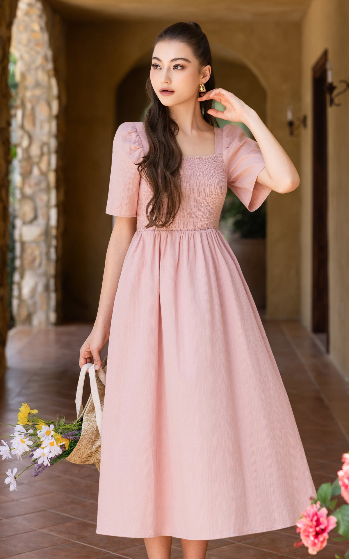 Eden Lines Nursing Dress in Pink