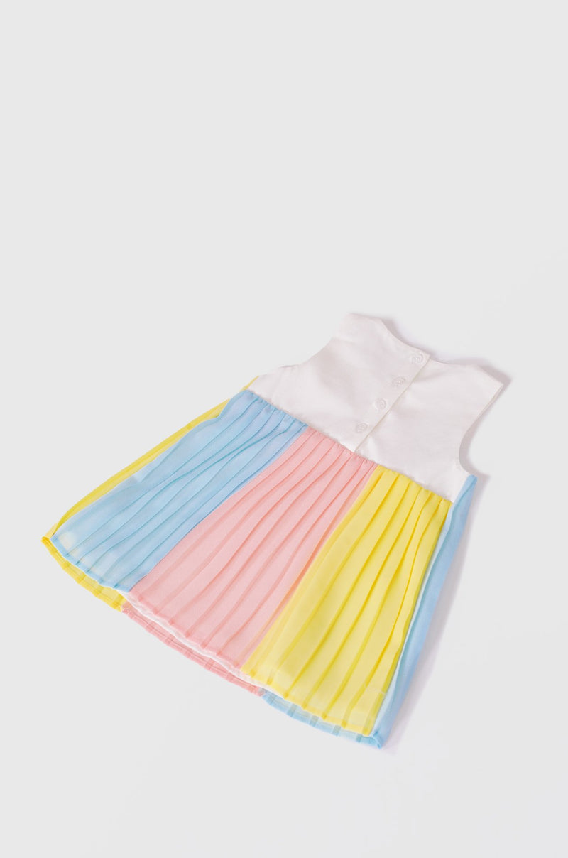 Carrie Contrasted Pleated Girl Dress Matching Sets Jump Eat Cry 