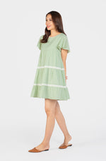 Jane Eyelet Nursing Dress In Sage Green Nursing Wear Jump Eat Cry 