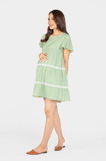 Jane Eyelet Nursing Dress In Sage Green Nursing Wear Jump Eat Cry 