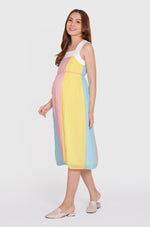 Carrie Contrasted Pleated Nursing Dress Nursing Wear Jump Eat Cry 