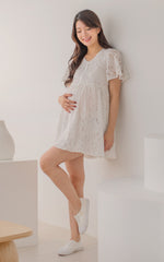 Aurora Babydoll Nursing Dress in White