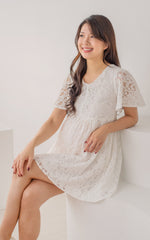 Aurora Babydoll Nursing Dress in White