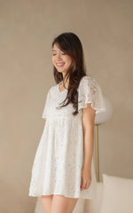 Aurora Babydoll Nursing Dress in White