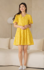Aurora Babydoll Nursing Dress in Yellow