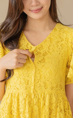 Aurora Babydoll Nursing Dress in Yellow