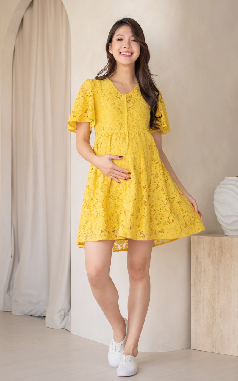 Yellow outlet nursing dress
