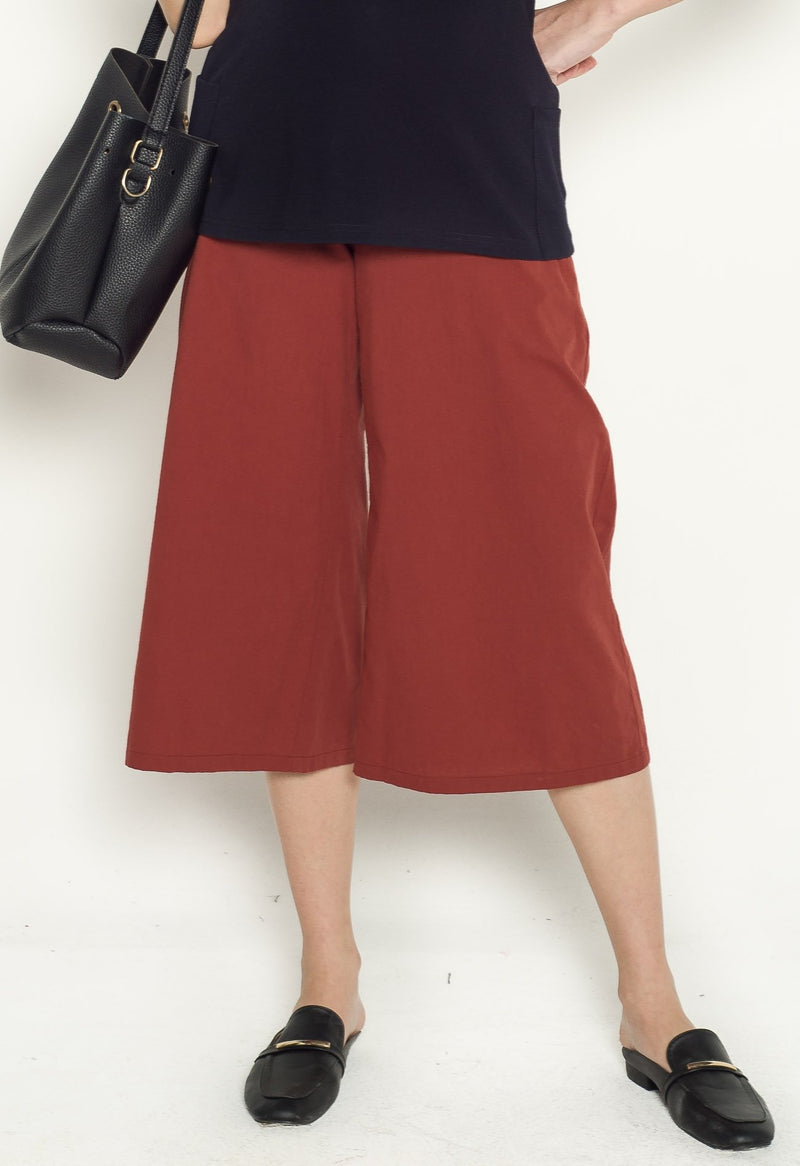 Avery Maternity Culottes in Rust  by Jump Eat Cry - Maternity and nursing wear