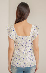 Camellia Button Down Nursing Top in Blue