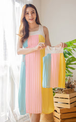 Carrie Contrasted Pleated Nursing Dress