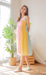 Carrie Contrasted Pleated Nursing Dress