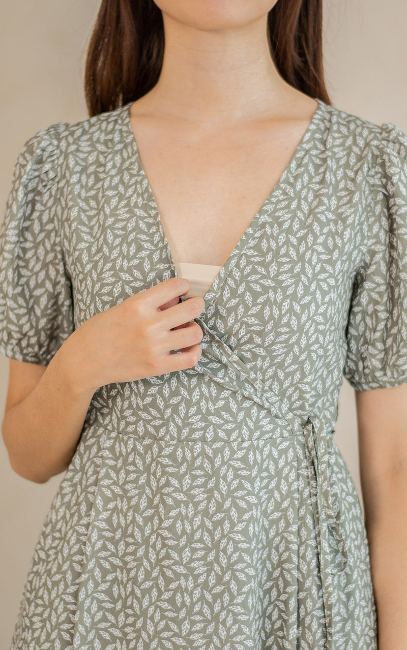 Emilia Printed Nursing Dress in Green