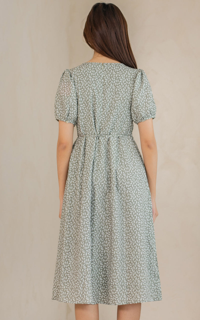 Emilia Printed Nursing Dress in Green