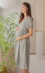 Emilia Printed Nursing Dress in Green
