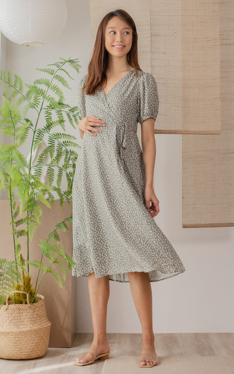 Emilia Printed Nursing Dress in Green