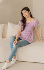 Emiline Smocked Nursing Top in Lavender