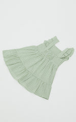 Charlotte Gingham Girls Dress in Green