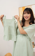 Charlotte Gingham Girls Dress in Green