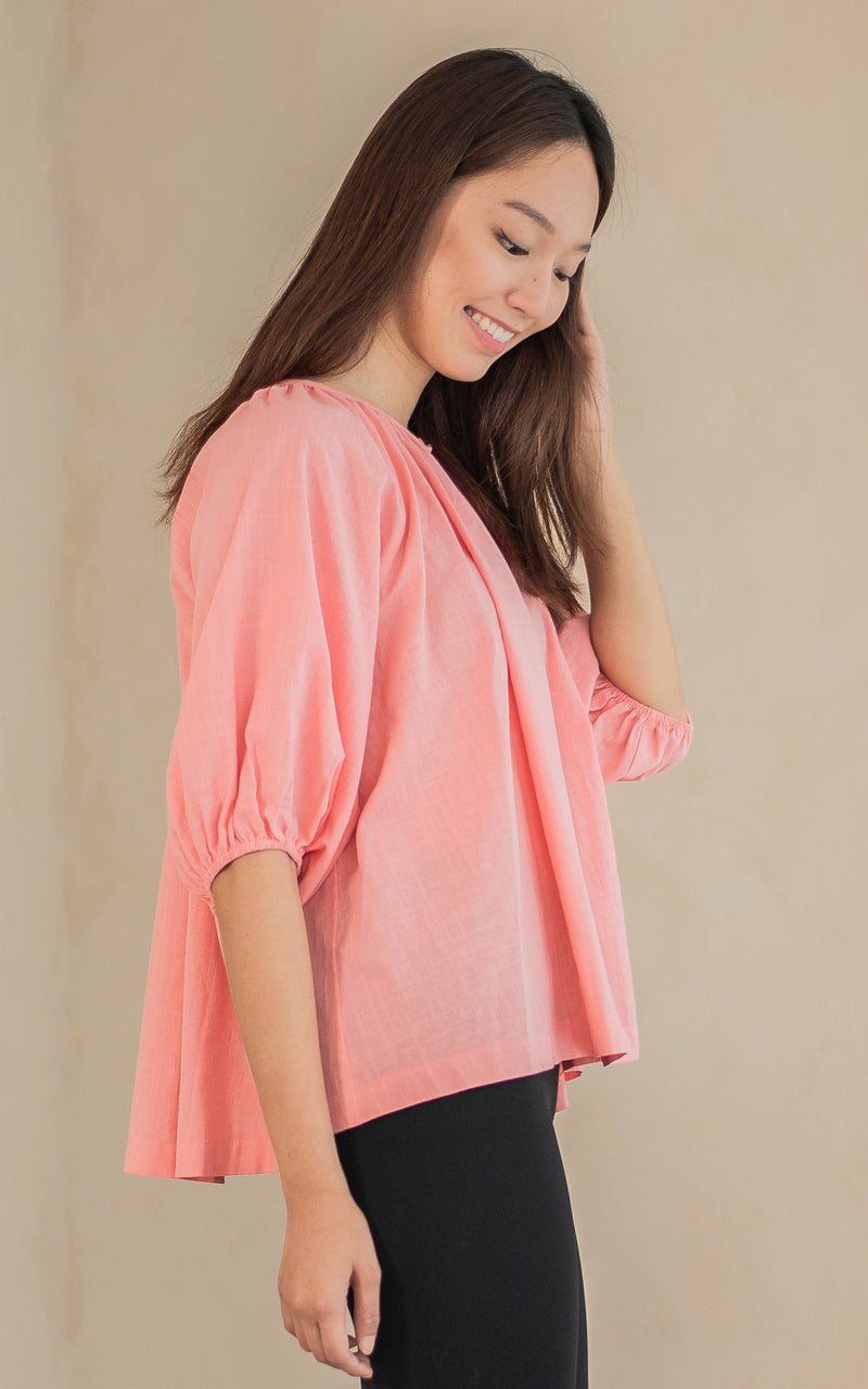 Ivy Relaxed Nursing Top in Peach Pink