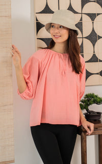 Ivy Relaxed Nursing Top in Peach Pink