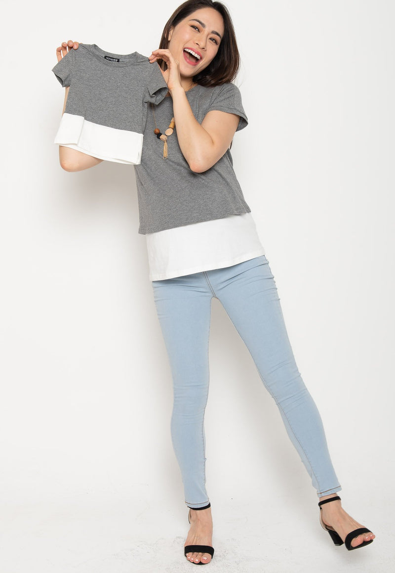Two Tone Unisex Tee  by Jump Eat Cry - Maternity and nursing wear