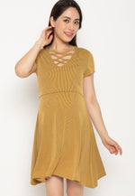 Ambar Crisscross Nursing Dress in Yellow  by Jump Eat Cry - Maternity and nursing wear