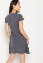 Ambar Crisscross Nursing Dress in Grey  by Jump Eat Cry - Maternity and nursing wear