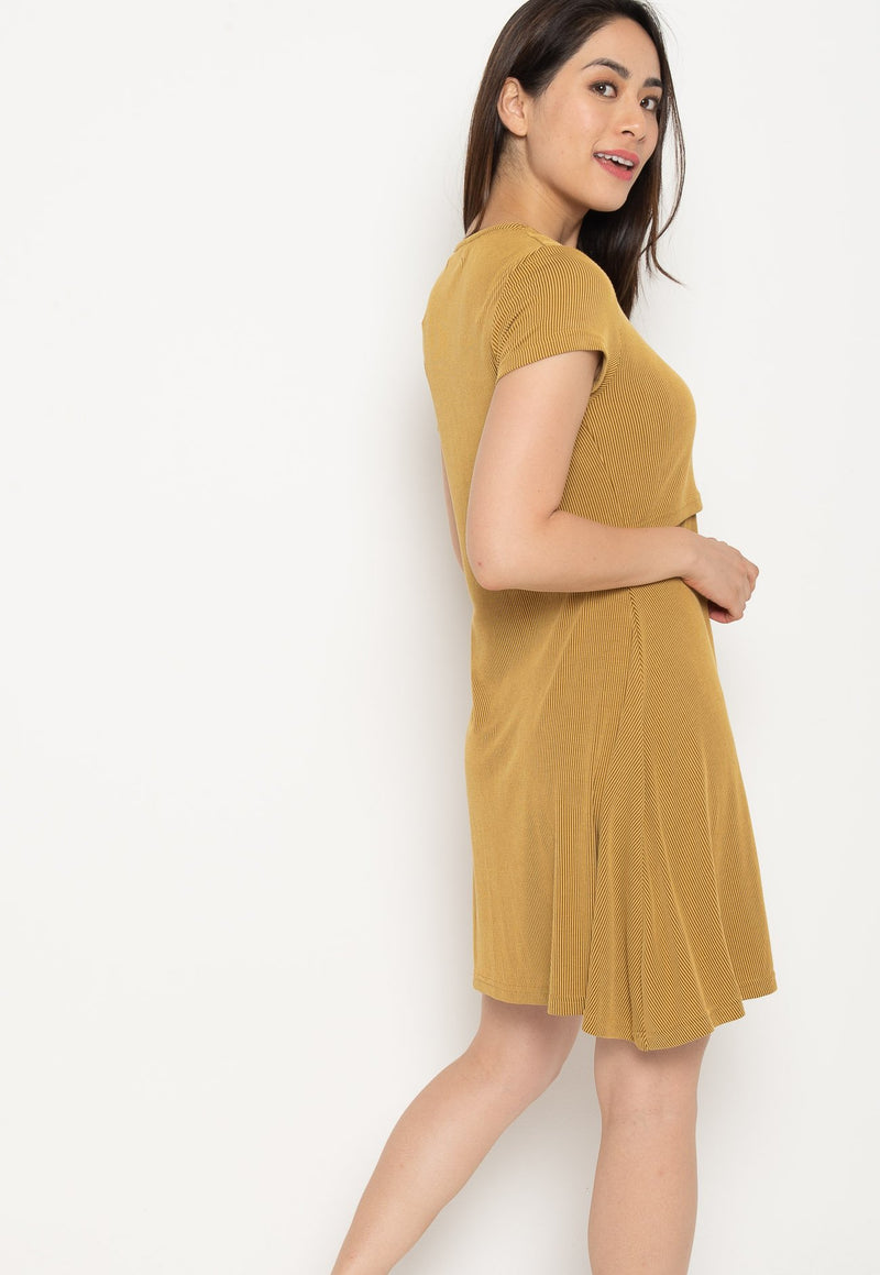 Ambar Crisscross Nursing Dress in Yellow  by Jump Eat Cry - Maternity and nursing wear