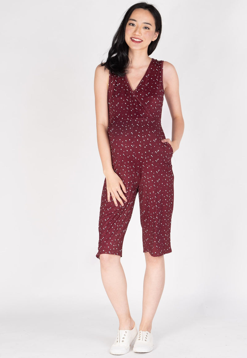 Floral 3/4 Nursing Jumpsuit  by Jump Eat Cry - Maternity and nursing wear