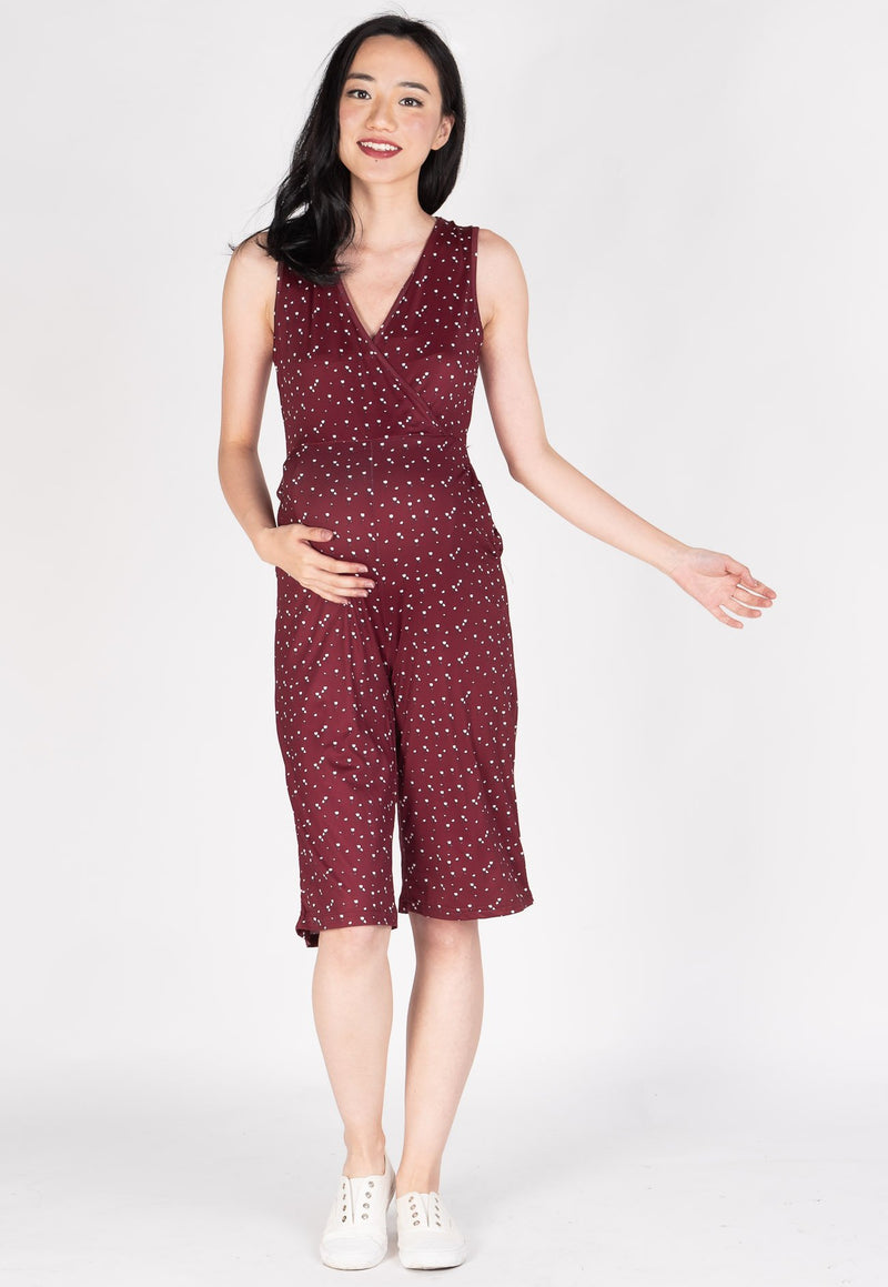 Floral 3/4 Nursing Jumpsuit  by Jump Eat Cry - Maternity and nursing wear