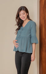 Tory Babydoll Nursing Top in Green