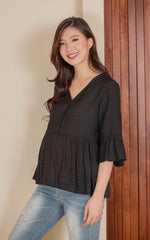 Tory Babydoll Nursing Top in Black