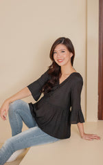 Tory Babydoll Nursing Top in Black