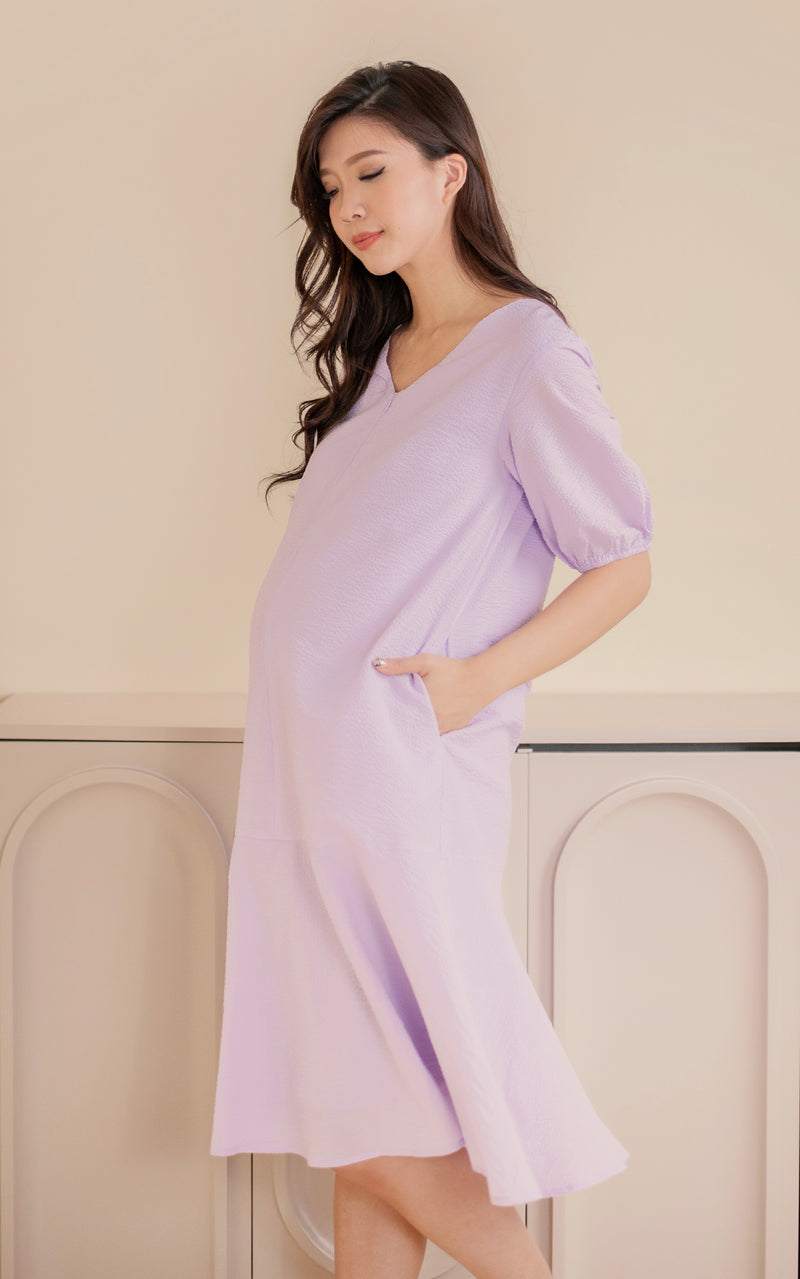 Adelia Sleeved Nursing Midi Dress