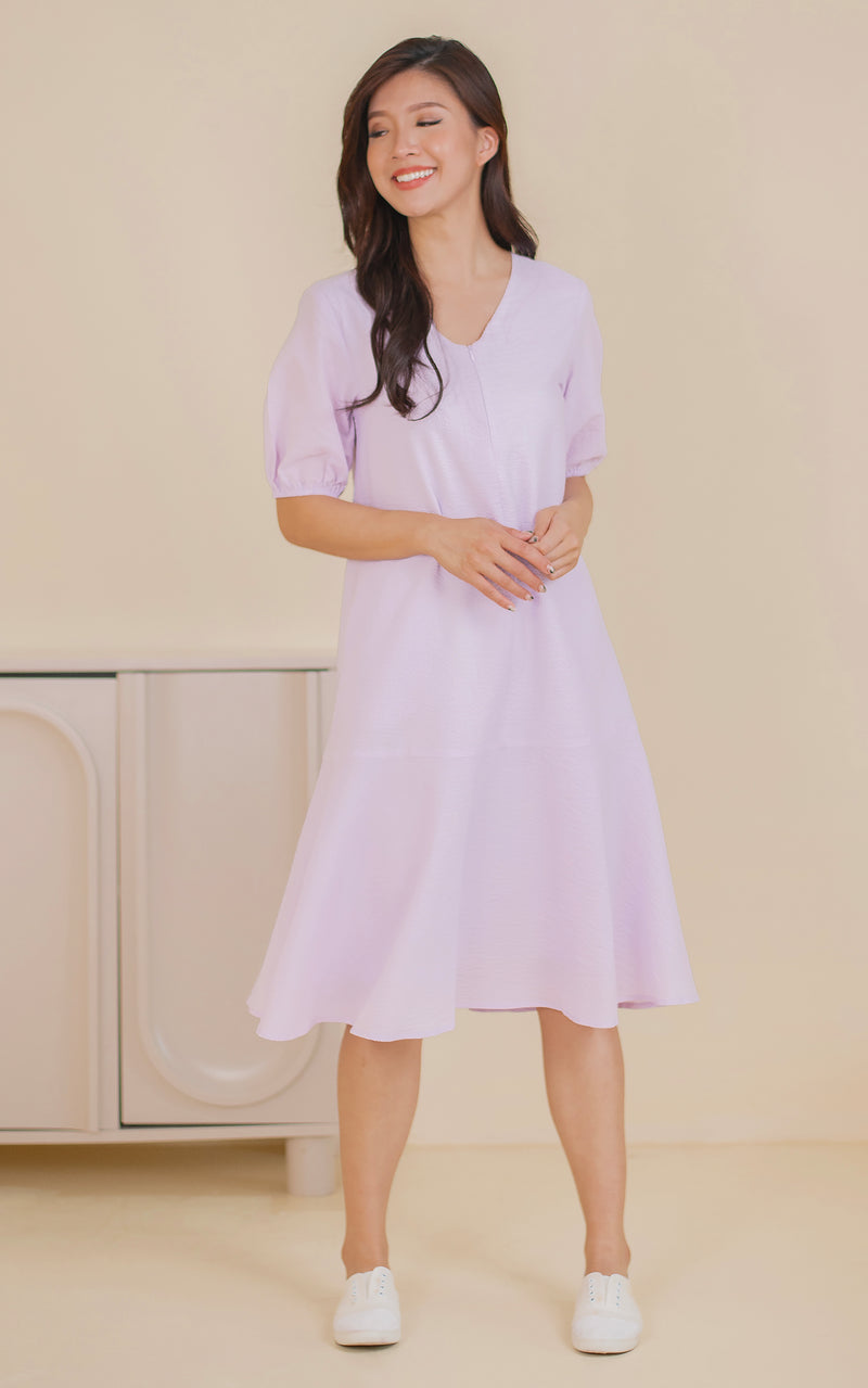 Adelia Sleeved Nursing Midi Dress