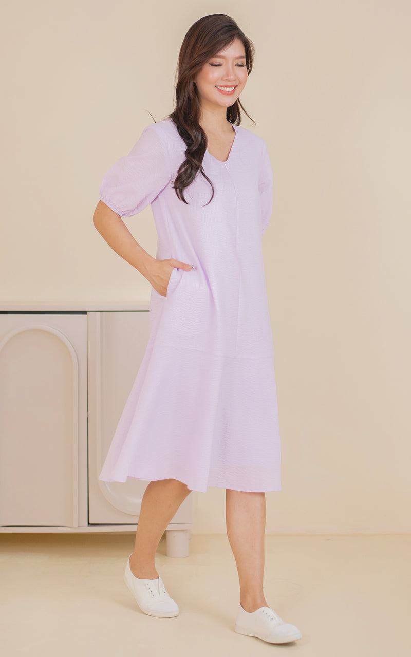 Adelia Sleeved Nursing Midi Dress