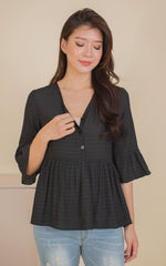 Tory Babydoll Nursing Top in Black