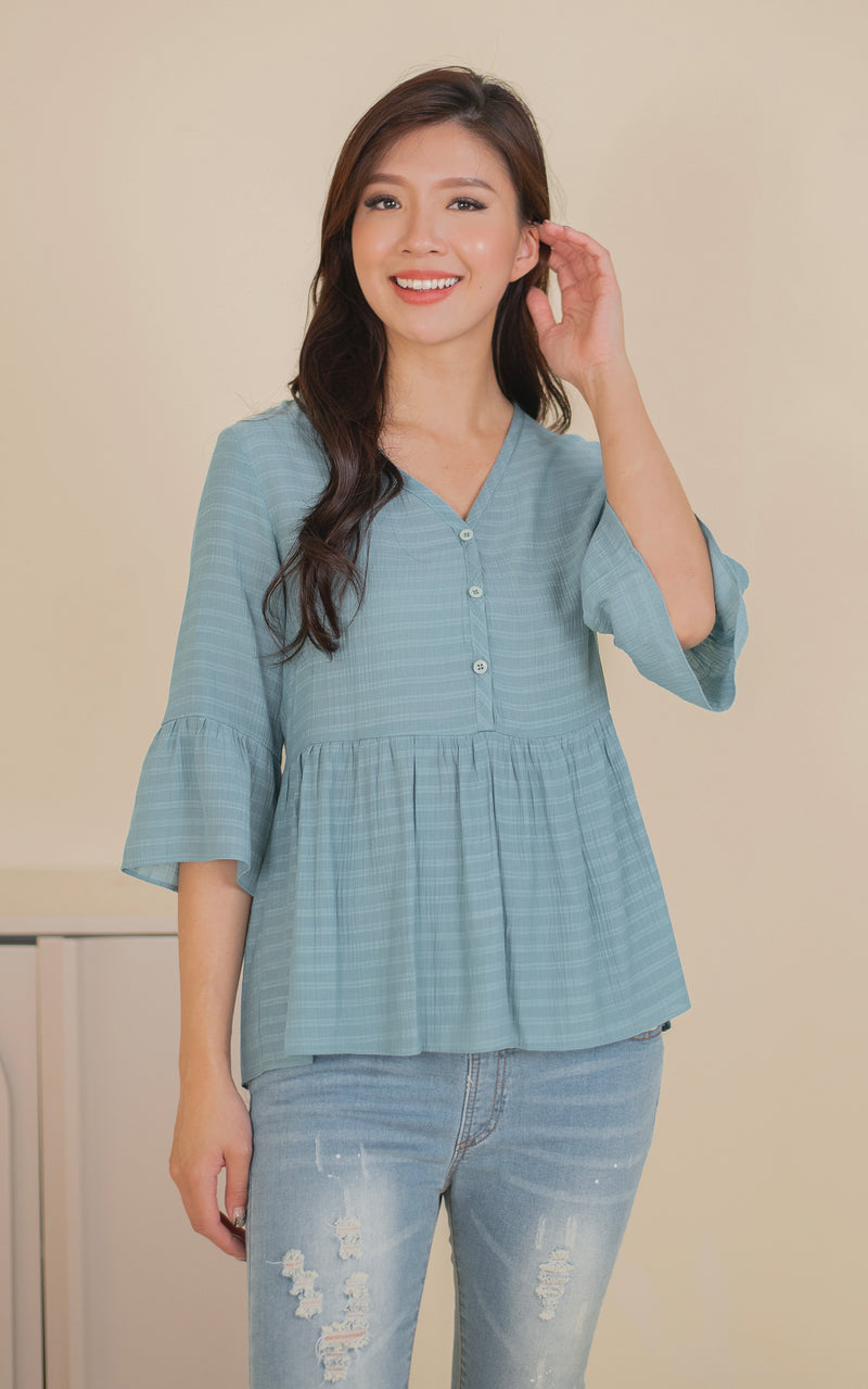 Tory Babydoll Nursing Top in Green