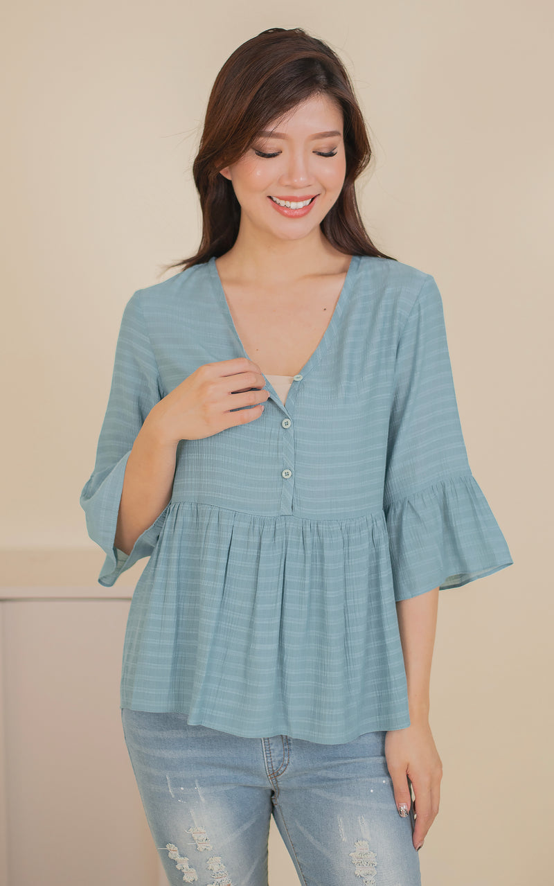 Tory Babydoll Nursing Top in Green