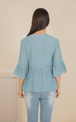 Tory Babydoll Nursing Top in Green