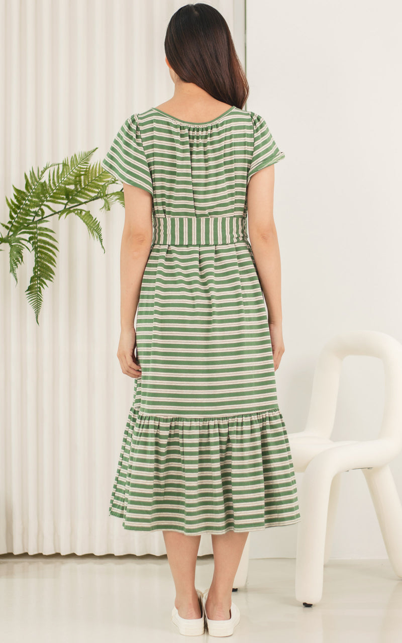 Lia Stripes Sash Nursing Dress