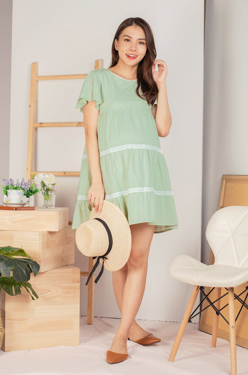 Jane Eyelet Nursing Dress In Sage Green Nursing Wear Jump Eat Cry 