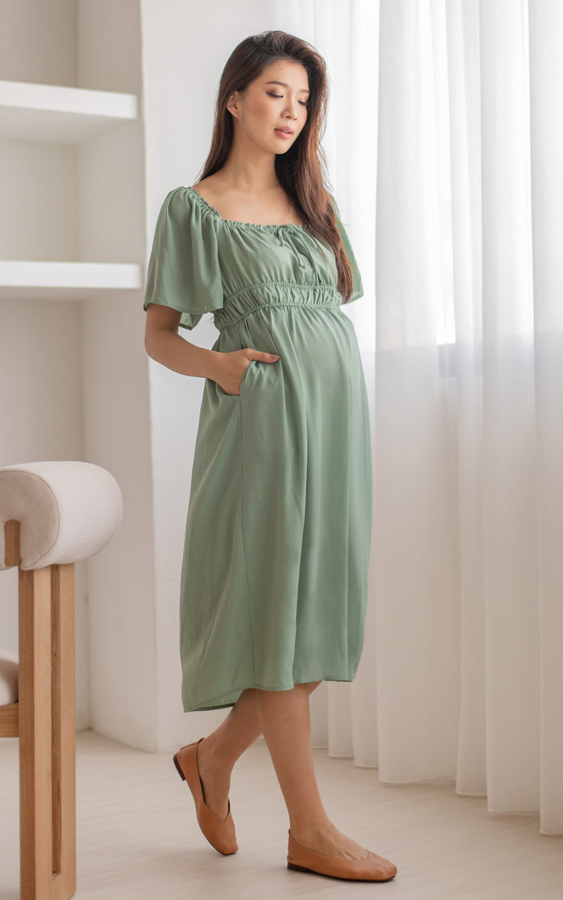 Loretta Smocked Midi Nursing Dress