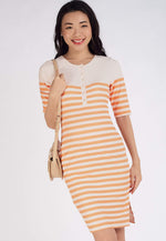 Elodie Ribbed Nursing Dress in Yellow  by Jump Eat Cry - Maternity and nursing wear