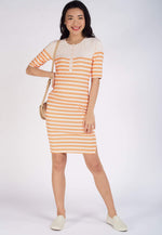 Elodie Ribbed Nursing Dress in Yellow  by Jump Eat Cry - Maternity and nursing wear