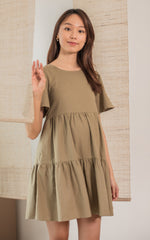 Maya Nursing Dress in Olive Green