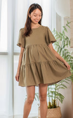 Maya Nursing Dress in Olive Green